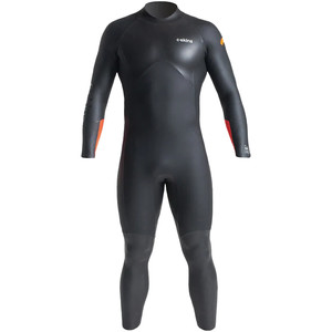 2023 Swim Research Mens 4/3mm Back Zip GBS Wetsuit C-SR43MBZ - Black / Orange